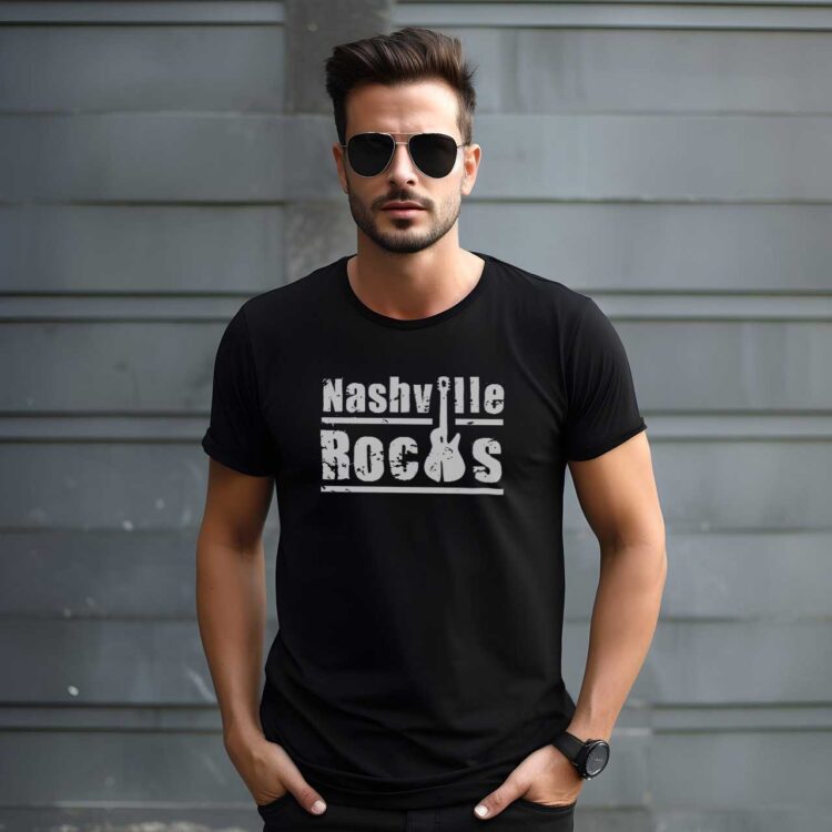Nashville Rocks T-Shirt (Black, Short Sleeve, Unisex)